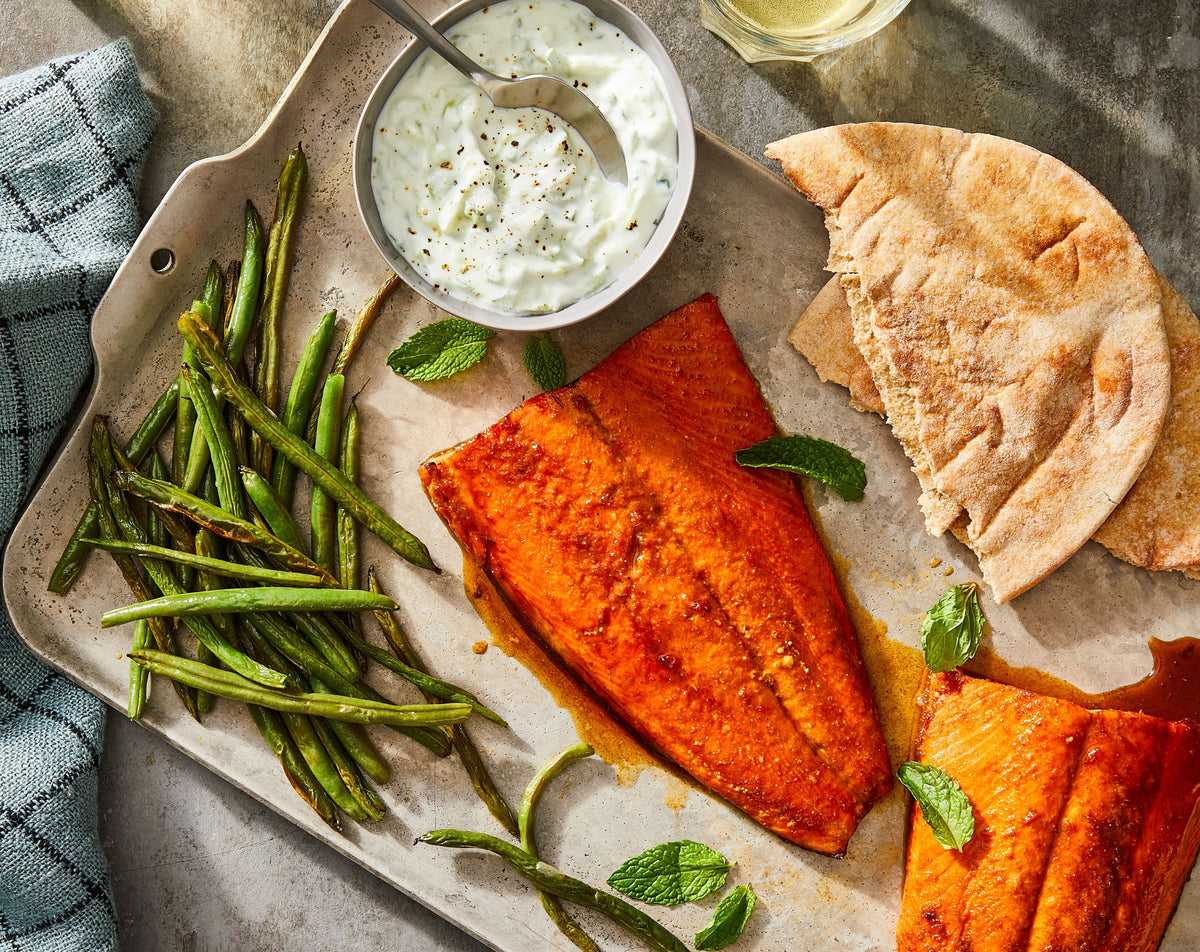 Pomegranate Salmon Tray Bake