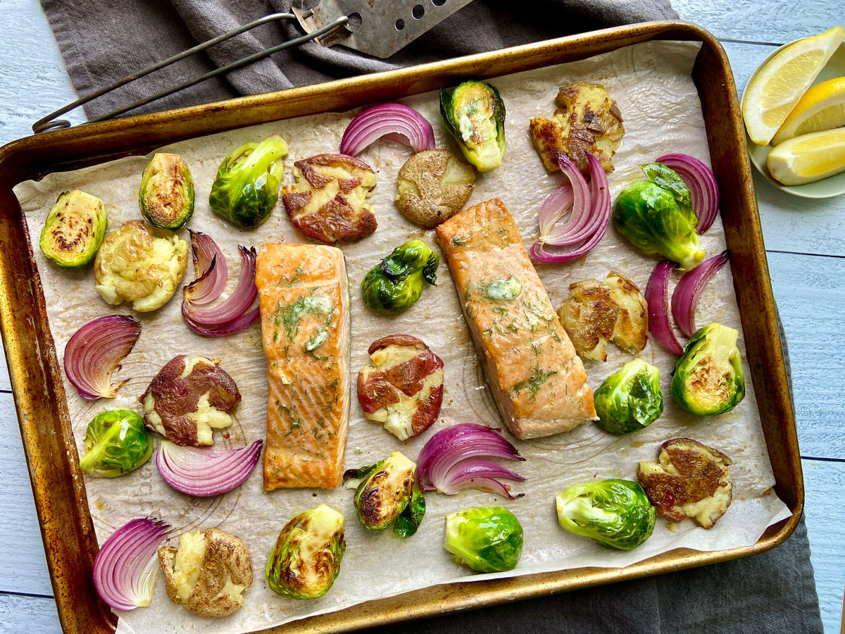 Salmon and Veggie Pan Roast