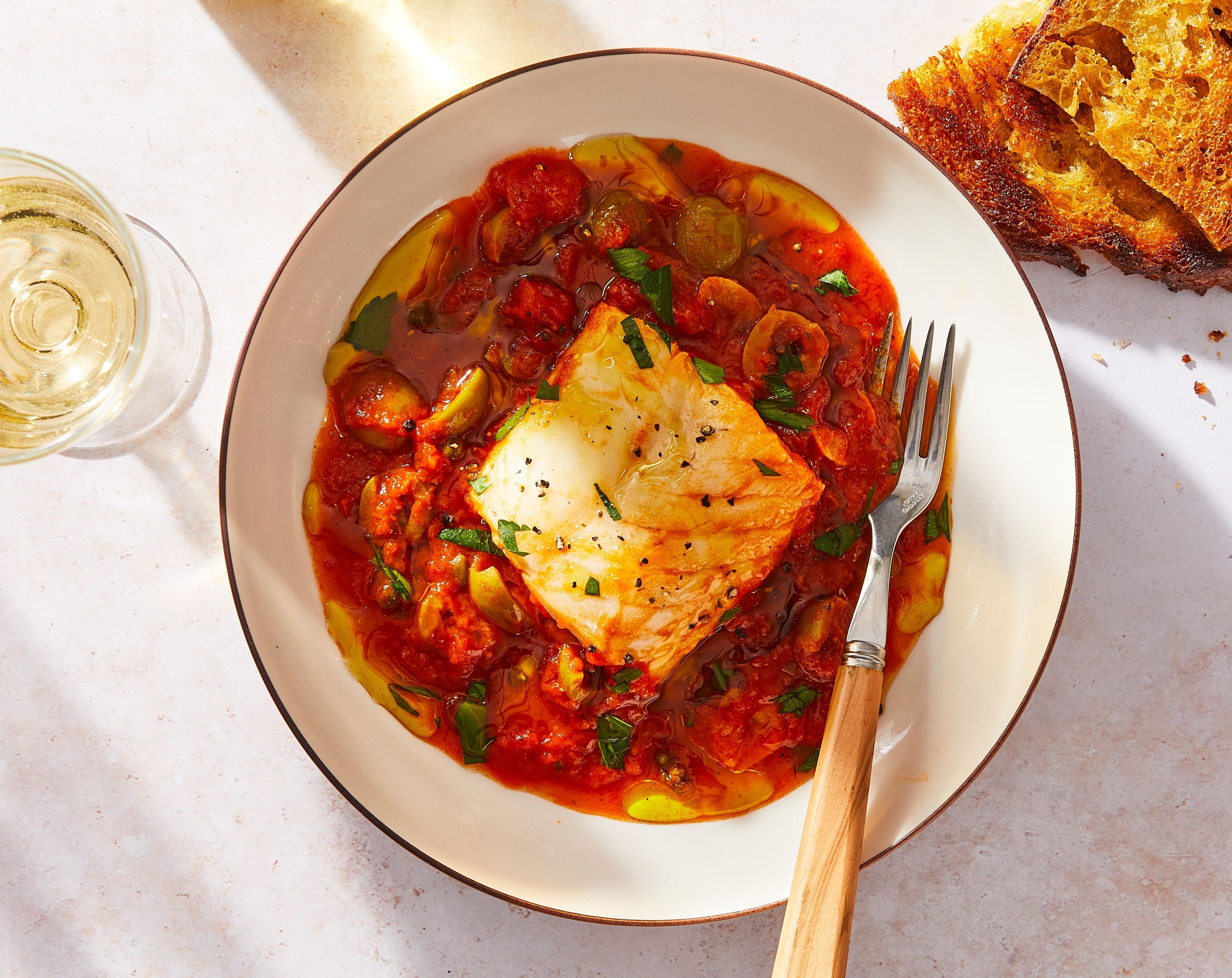 Quick and Easy Tomato-Poached Cod