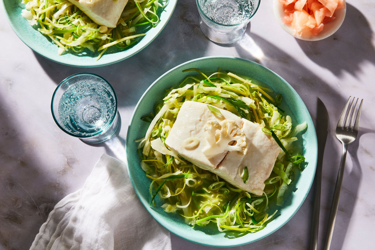 Sake-Steamed Halibut