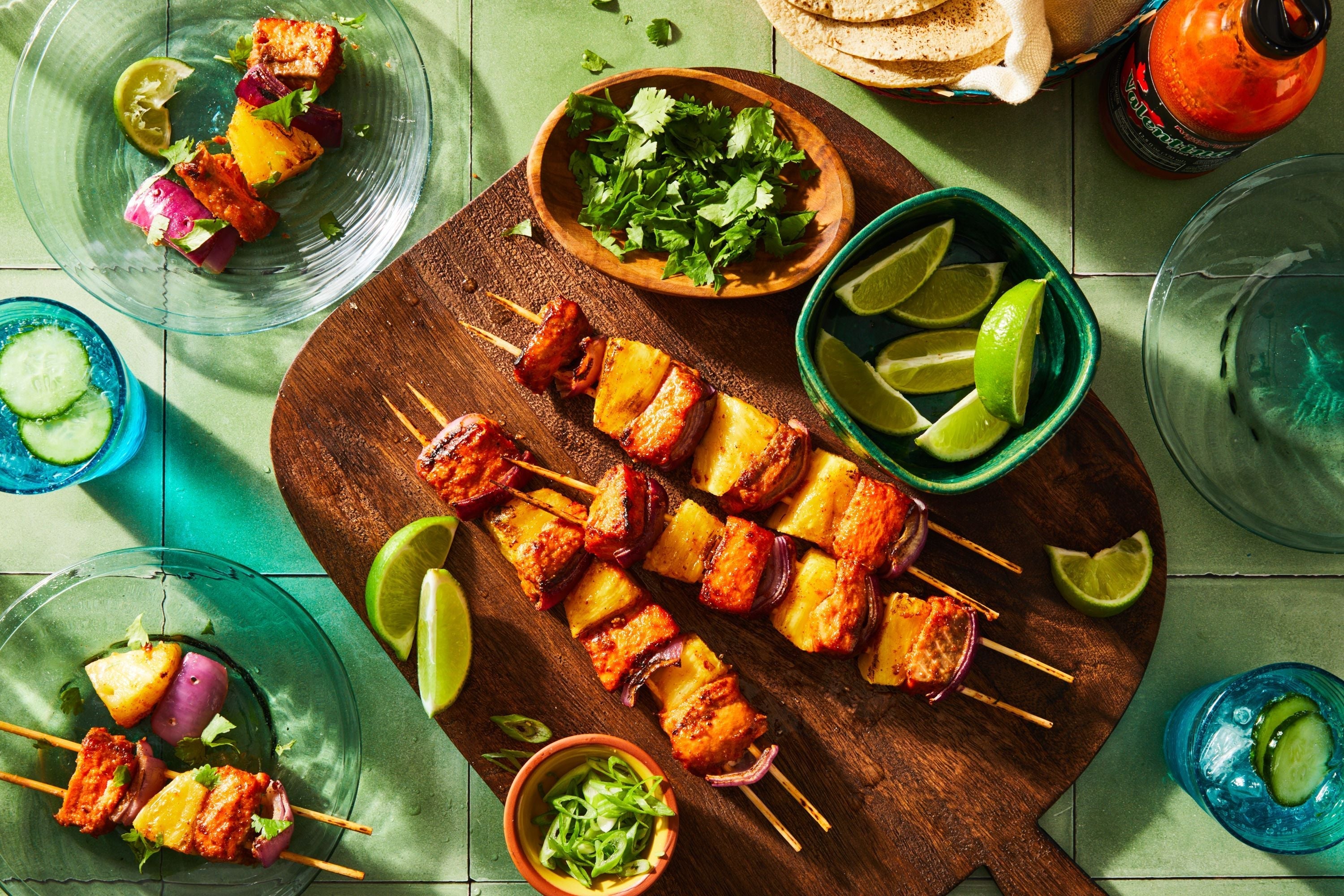 Salmon Al Pastor Skewers