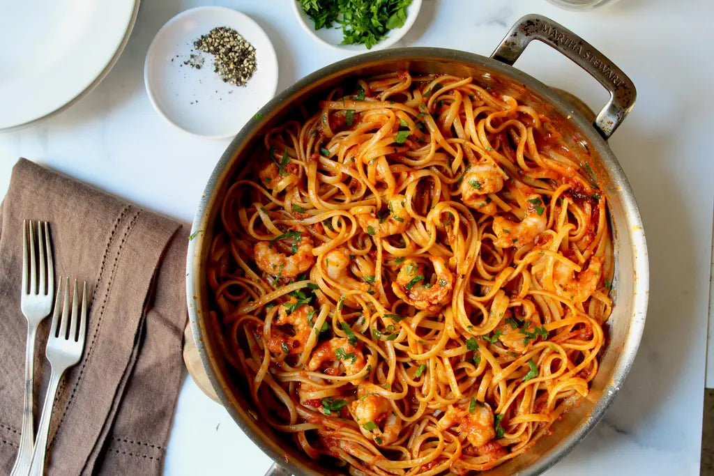 Linguine with Spot Shrimp Fra Diavolo