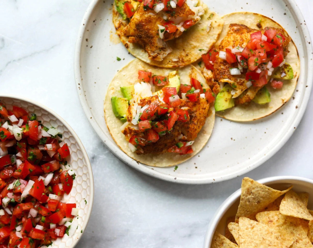 Blackened Fish Tacos with Pico de Gallo