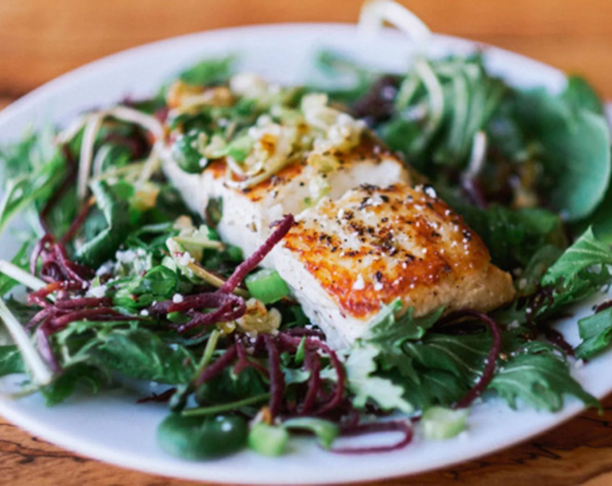 Craig's Halibut and Spring Greens