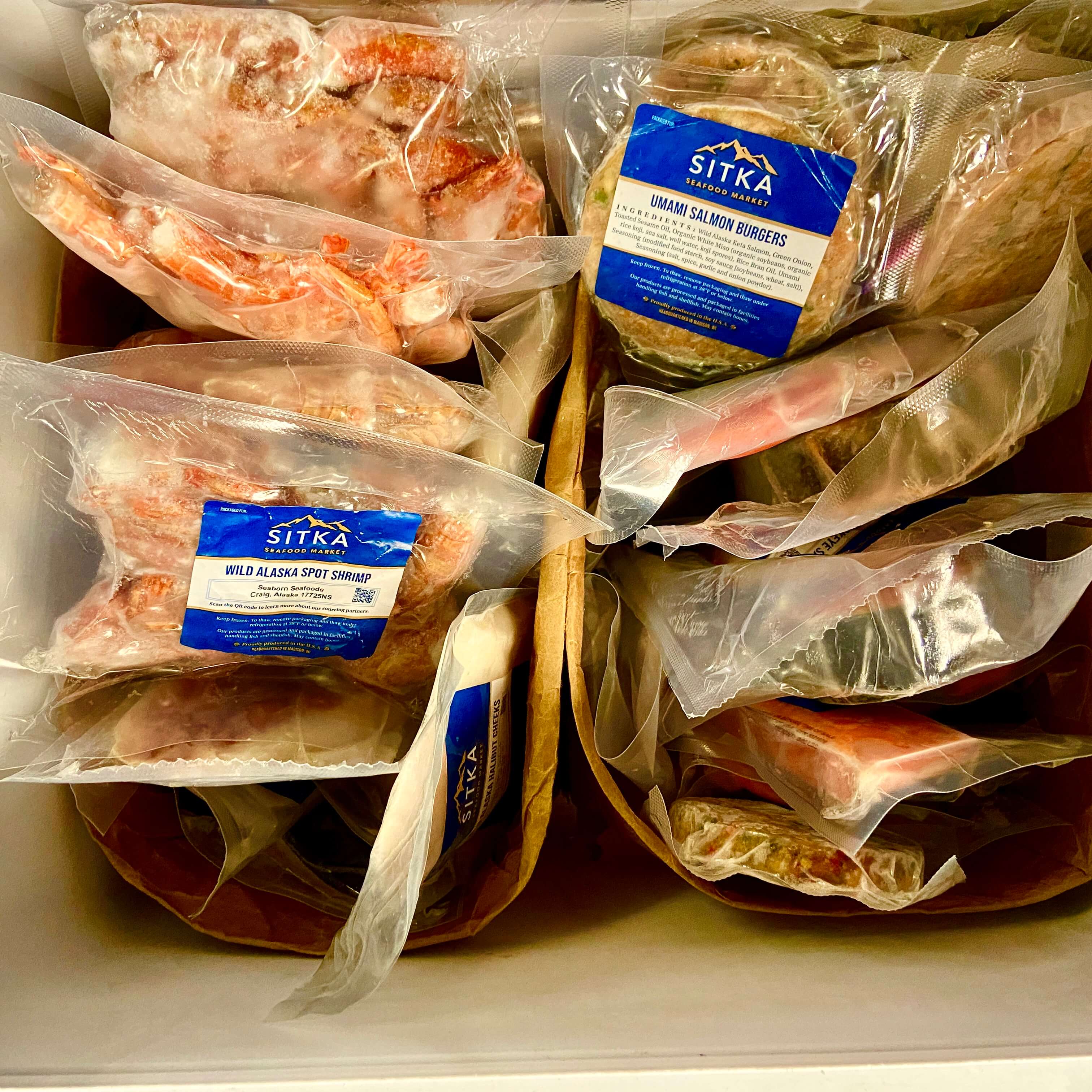 freezer packed with fish