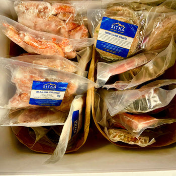freezer packed with fish