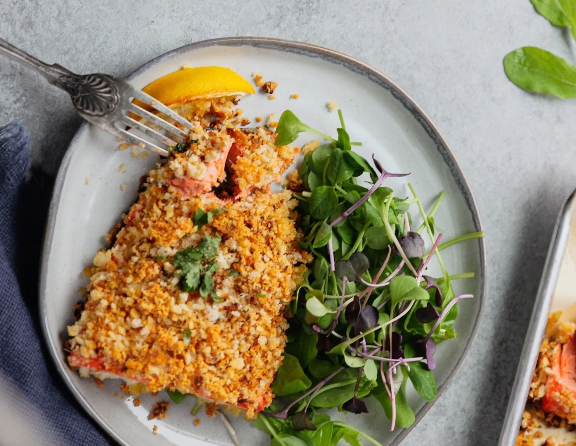 Onion Parmesan Crusted Salmon
